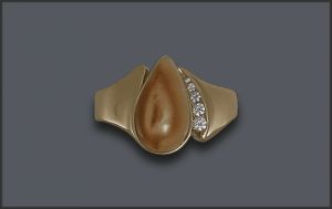 Women's Ivory Ring with Diamonds