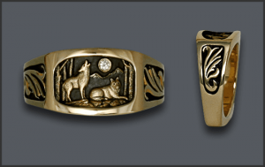 Men's Wolf Ring