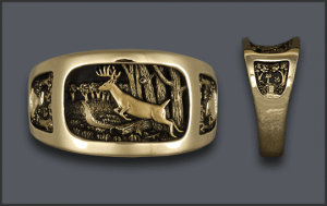 Men's Jumping Whitetail Deer Ring