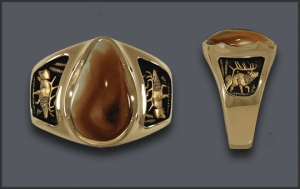 Men's Ivory Scallop Top Ring