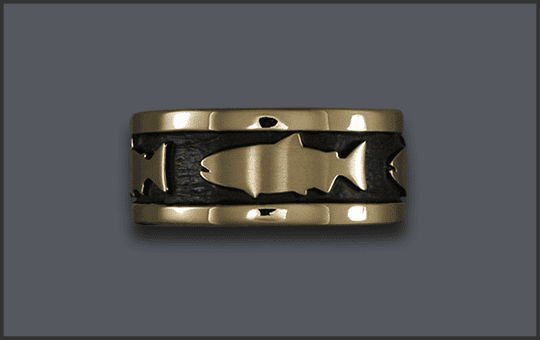 Men's 14 k Wedding Band with Chinook