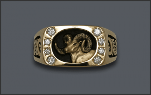 Men's Ram Head Ring