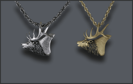 Men's Elk Head Pendants