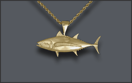 Men's Albacore Tuna Pendant With Diamond Eye