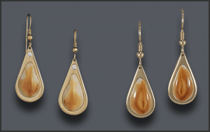 Women's 14k Elk Ivory Wireloop Earrings with and without diamonds