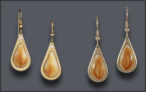 Women's 14k Elk Ivory Wireloop Earrings with and without diamonds