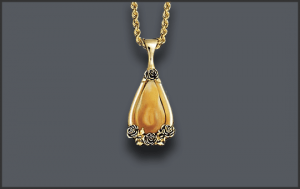 Women's Elk Ivory Pendant with Roses