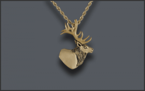 Women's 14k Elk Head Pendant Small