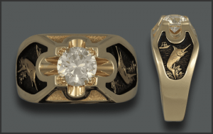 Men's 14k 2ct Diamond Marlin Ring