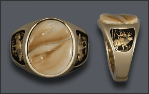 Men's Custom Ivory Ring with Two Ivories