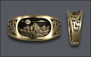 Men's Grand Teton Mountains Ring