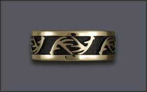 Men's Deer Antler Carved Silhouette Wedding Band